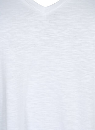 T-shirt basique à manches courtes et col en V, Bright White, Packshot image number 2