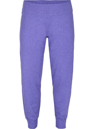Pantalon en maille mélangée avec côtes, Purple Opulence Mel., Packshot image number 0