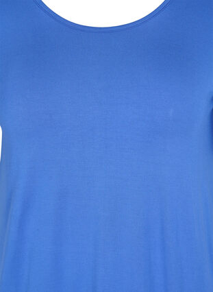 Viscose jurk met rugdetail en korte mouwen, Dazzling Blue, Packshot image number 2
