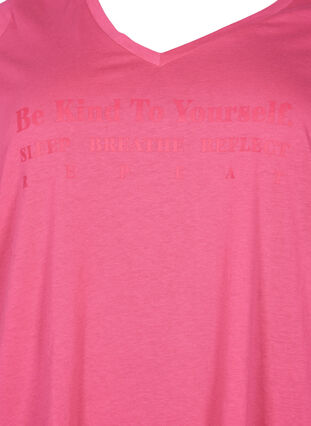 T-shirt de nuit en coton avec imprimé, Hot Pink w. Be, Packshot image number 2