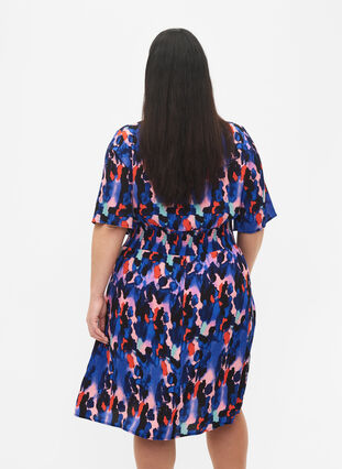 Viscose jurk met print en smok , Colorful Animal, Model image number 1