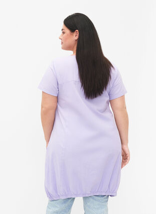 Robe en coton à manches courtes, Lavender, Model image number 1