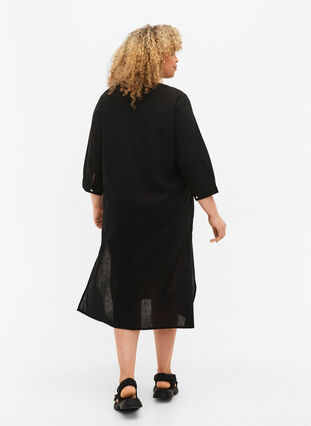 Robe longue à manches 3/4, Black, Model image number 1