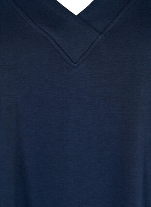 Robe sweat-shirt avec col en V, Navy Blazer, Packshot image number 2