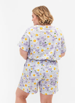 Short pyjama ample avec imprimé, Lavender Blue AOP, Model image number 1