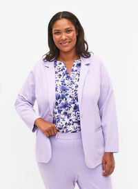 Blazer simple avec bouton et poches décoratives, Purple Rose, Model