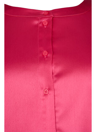 Longue chemise brillante avec fente, Pink Flambé, Packshot image number 2
