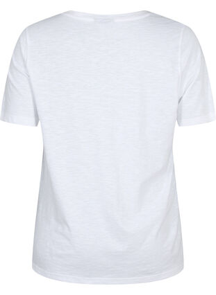 T-shirt basique à manches courtes et col en V, Bright White, Packshot image number 1