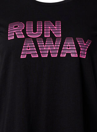 T-shirt de sport avec imprimé, Black w. Run Away, Packshot image number 2