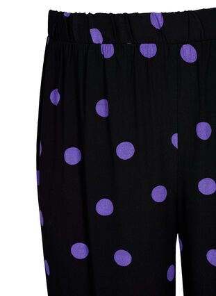 Pantalon en viscose à pois, Black w. Purple Dot, Packshot image number 2