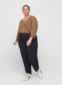 Pantalon court en coton, Black, Model