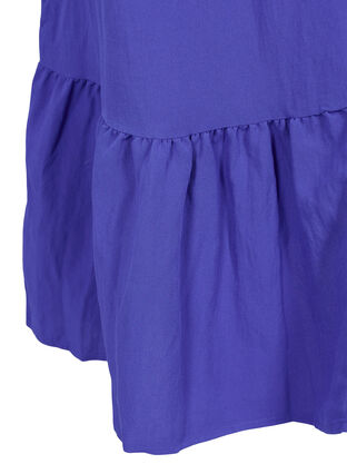 Robe en viscose à manches courtes et col en V, Dazzling Blue, Packshot image number 3