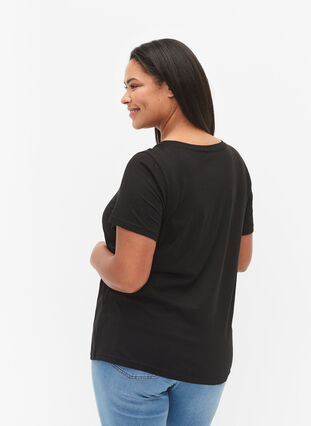 Katoenen t-shirt met printdetail, Black MIAMI, Model image number 1