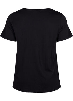 T-shirt en coton avec impression sur le devant, Black W. Chest print, Packshot image number 1