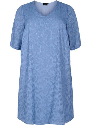 Robe à manches courtes avec structure, Coronet Blue, Packshot image number 0