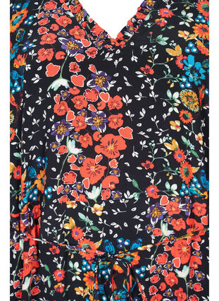 Robe à fleurs en viscose, Black Flower, Packshot image number 2