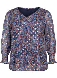 Paisley blouse met lange mouwen en v-hals
