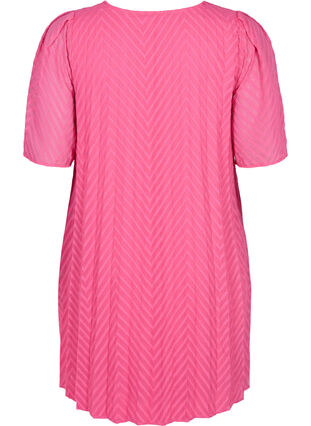 Robe plissée à manches courtes, Shocking Pink, Packshot image number 1