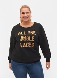 Sweat-shirt de Noël, Black Jingle, Model
