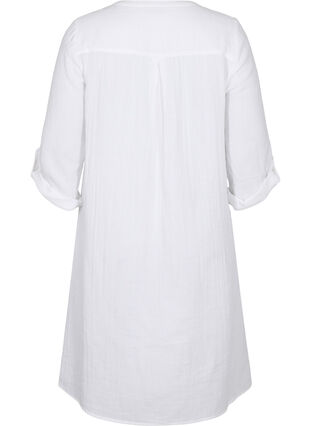 Robe en coton à manches 3/4, Bright White, Packshot image number 1