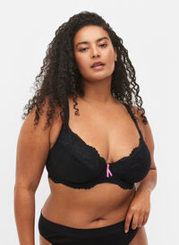 Support the breasts - beugelbeha met zakjes voor padding, Black, Model