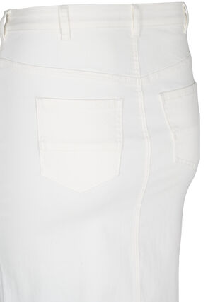Jupe midi en jean avec fente, White, Packshot image number 3