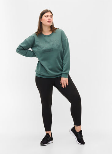 Sweatshirt met sportieve print, Dark Forest, Model image number 2