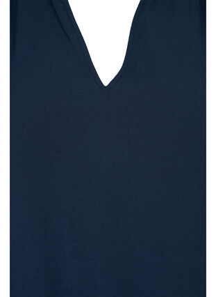 Viscose blouse met lange mouwen en smok, Navy Blazer, Packshot image number 2