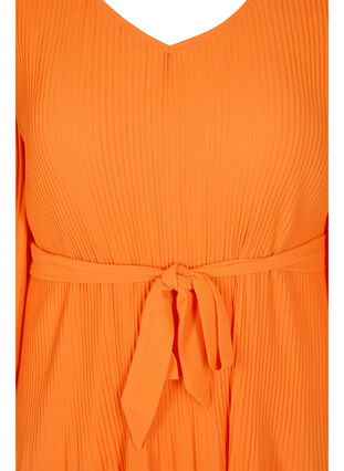 Geplooide jurk met 3/4 mouwen, Exuberance, Packshot image number 2