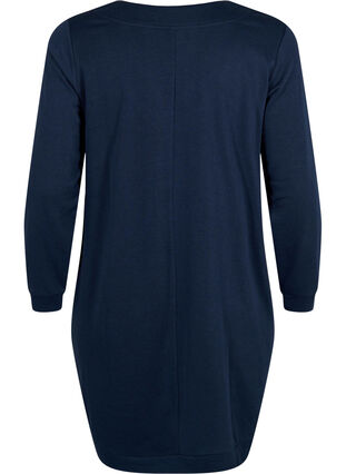 Robe sweat-shirt avec col en V, Navy Blazer, Packshot image number 1