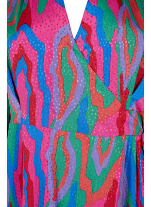 Robe cache-cœur imprimée à manches longues, Colorfull Art Print, Packshot image number 2