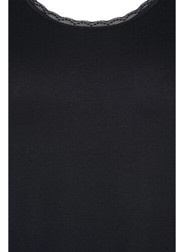 Chemise de nuit à manches courtes en viscose, Black, Packshot image number 2