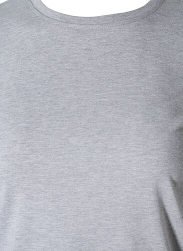 Cropped t-shirt met koord, Light Grey Melange, Packshot image number 1