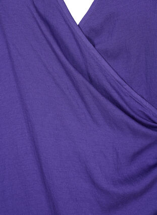 Blouse met lange mouwen in viscose met een wikkel-look, Prism Violet, Packshot image number 2