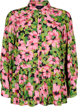 Chemise à fleurs en viscose, Pink G. Flower AOP, Packshot image number 0