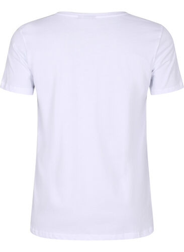 Katoenen sport t-shirt met print, White w. inhale logo, Packshot image number 1
