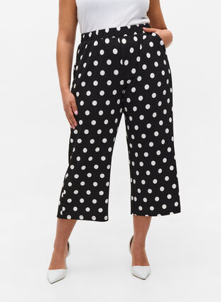 Pantalon ample avec longueur 7/8, Black Dot, Model image number 2